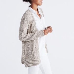 Madewell cable knit marled yarn cardigan sweater M